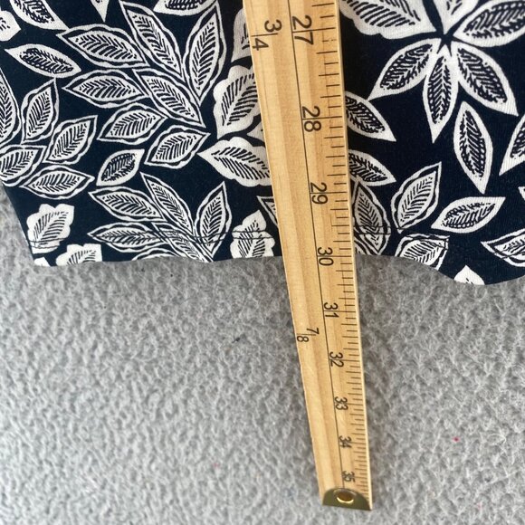 J Jill Top Womens Large Pink Leaf Floral 3/4 Sleeve Tunic Stretch Knit Pullover - Picture 9 of 10